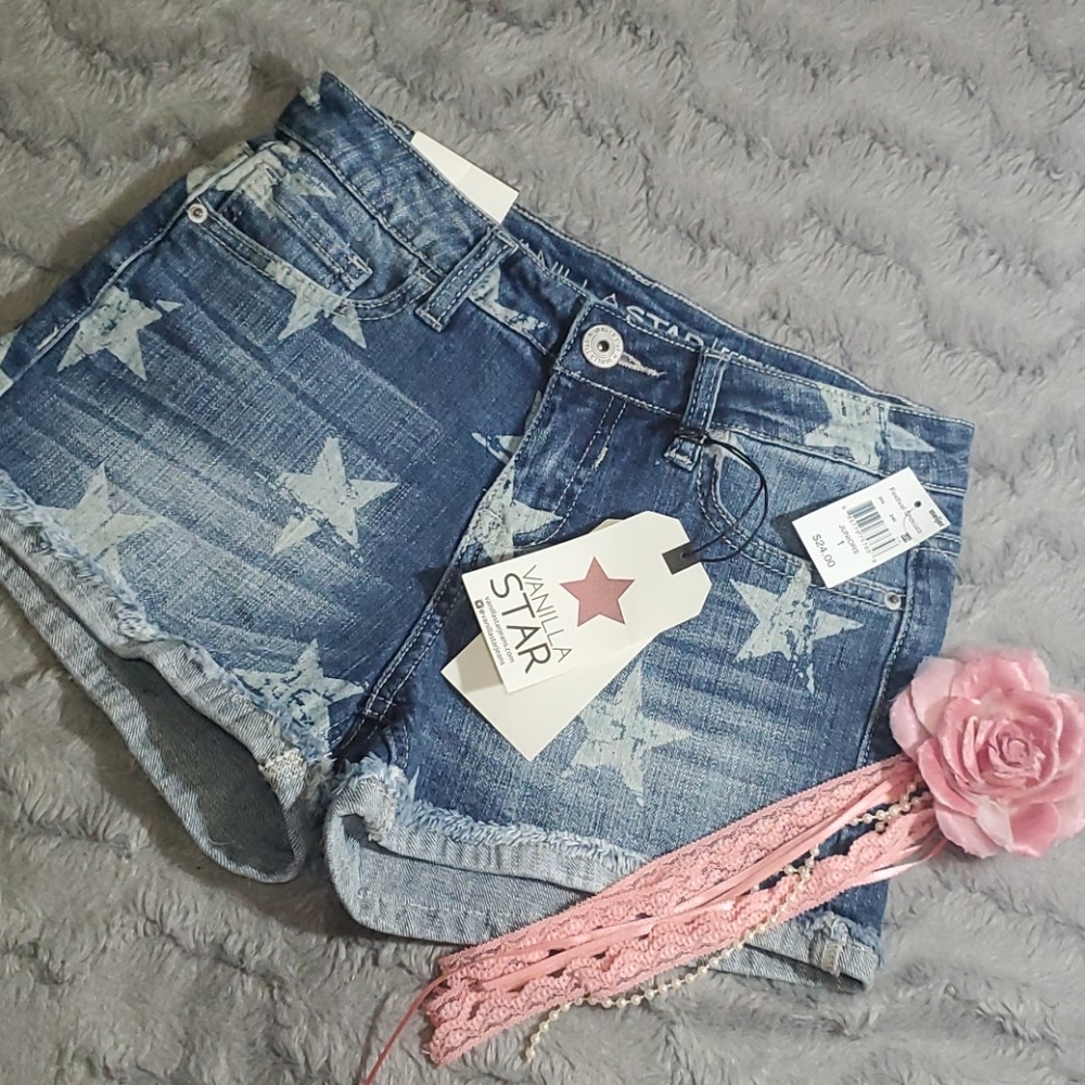Denim shorts with stars on it